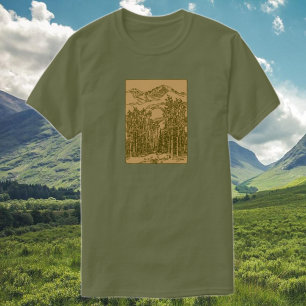 Sepia Mountains and Forest T-Shirt
