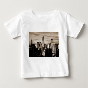 Sepia New York City Ink Sketch Baby T-Shirt