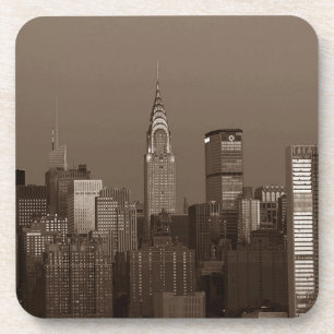 Sepia New York City Skyline Coaster
