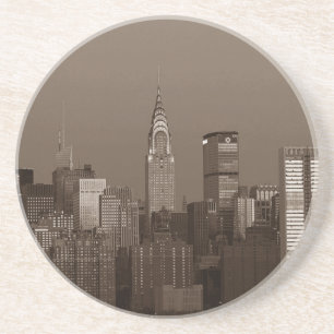 Sepia New York City Skyline Coaster