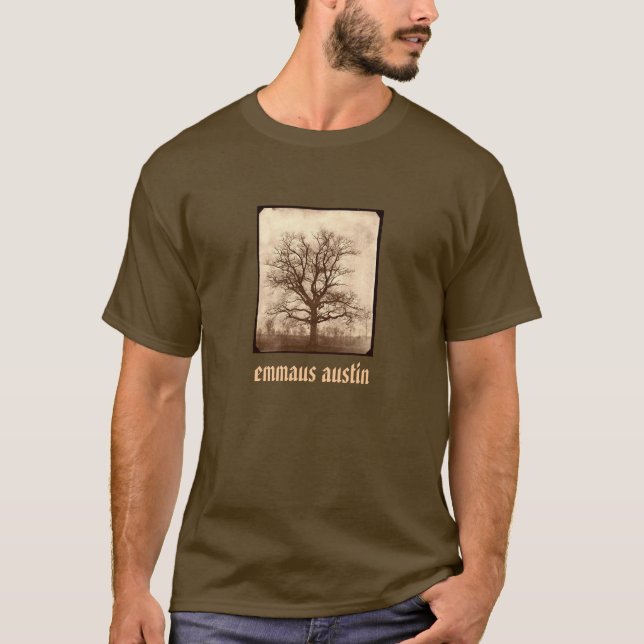 Sepia Oak Tree - Brown T-Shirt (Front)