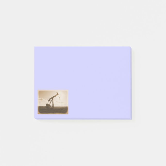 Sepia Oil Well Pumping Unit (cornflower blue) Post-it Notes (Front)