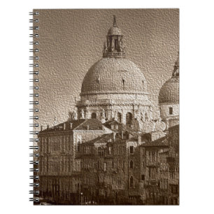 Sepia Paper Effect Venice Grand Canal Spiral Notebook