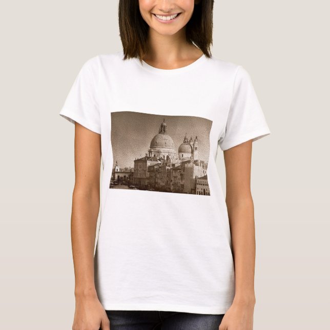 Sepia Paper Effect Venice Grand Canal T-Shirt (Front)