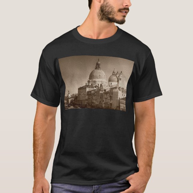Sepia Paper Effect Venice Grand Canal T-Shirt (Front)