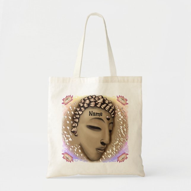 Sepia Peace Buddha Tote Bag (Front)