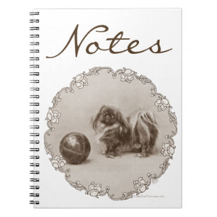 Sepia Pekingese Portrait Spiral Notebook
