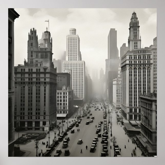 Sepia photo of 1920's Chicago Poster (Front)