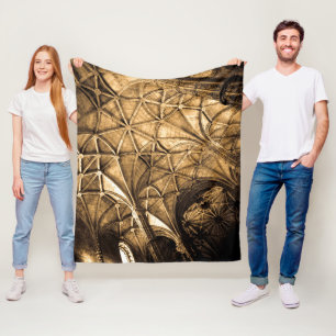Sepia Portuguese Architecture Fleece Blanket