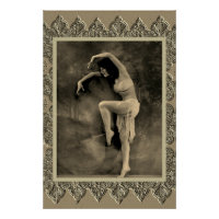 Sepia Poster with Vintage Dancer Kyra