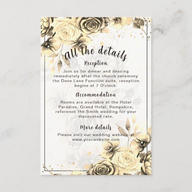 Sepia Rose - Enclosure card (Front)