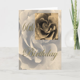 Sepia Rose Happy 66th Birthday Card