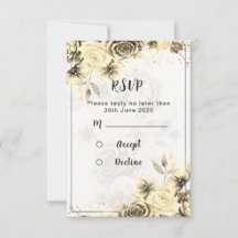 Sepia Rose - RSVP card