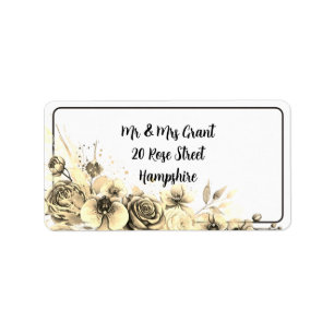 Sepia Rose - wedding address labels