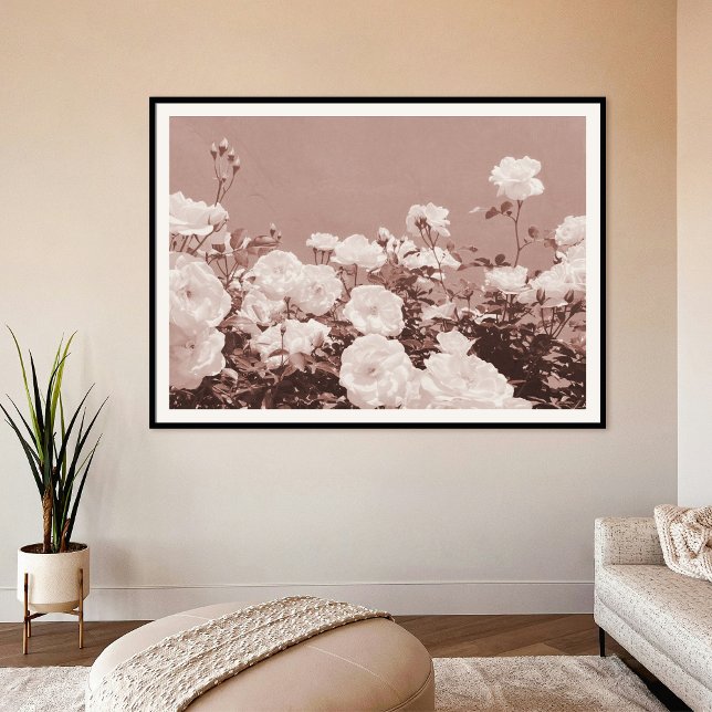 Sepia Roses Floral Garden Photo Art Print Poster (Creator Uploaded)