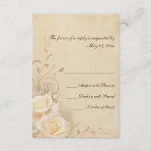 Sepia Roses RSVP Cards