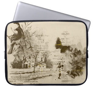 Sepia Scenic Collage Laptop Sleeve