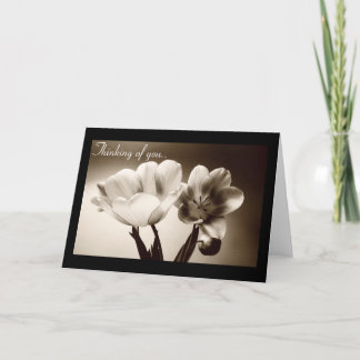 Sepia Spring Tulips Customizeable Card
