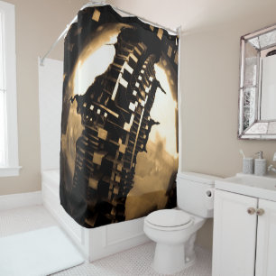 Sepia Steampunk Shower Curtain