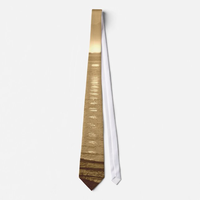 Sepia Sunset On the Lake Tie (Front)