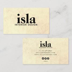 Sepia Texture Interior Designer Business Card