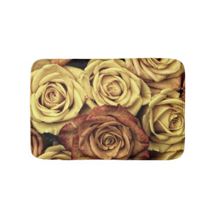 Sepia Tinted Roses Bath Mat