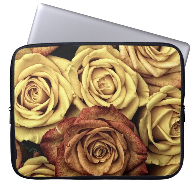 Sepia Tinted Roses Laptop Sleeve (Front)