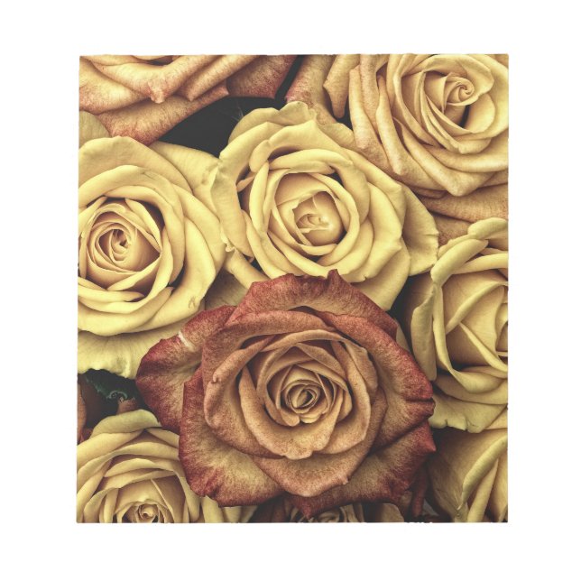 Sepia Tinted Roses Notepad (Front)