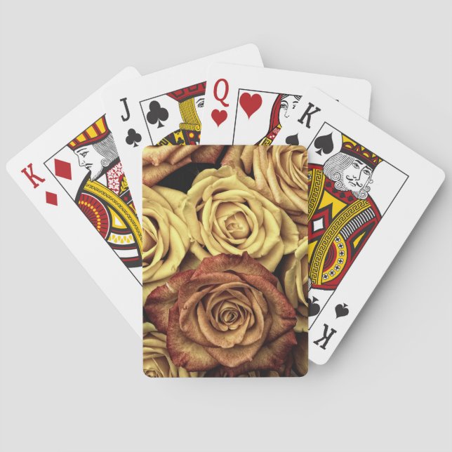 Sepia Tinted Roses Playing Cards (Back)
