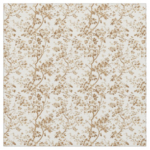 Sepia Toile with Roses and Branches Fabric
