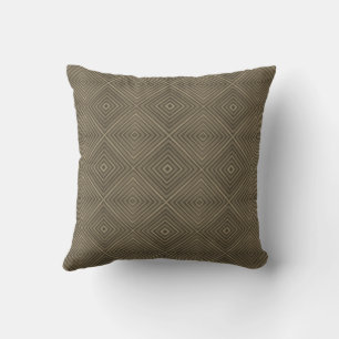 Sepia Tone Hypnotic Diamond Modern Pop Art Cushion