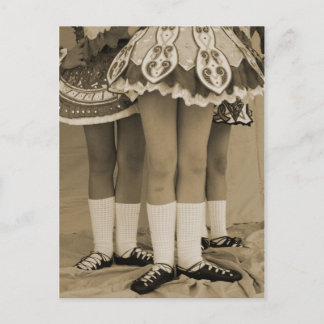 Sepia Toned Irish Dance Postcard