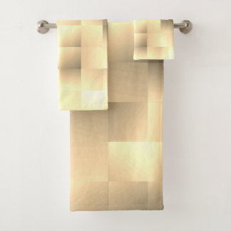 Sepia Tones in a Square Pattern Bath Towel Set