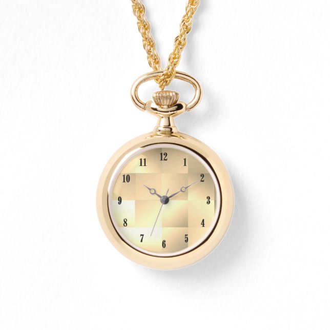   Sepia Tones in a Square Pattern Black Numbers Watch (Front)