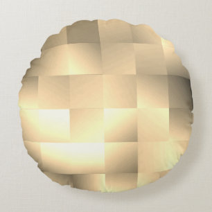 Sepia Tones in a Square Pattern Round Cushion