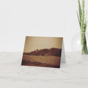 Sepia Tractor  Holiday Card