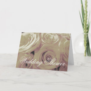 Sepia Vintage-look Roses Bridal Shower Card