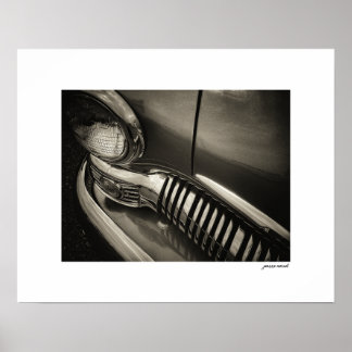 Sepia Vintage Mercury Grille Poster Print
