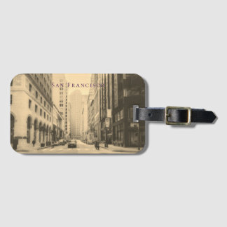 Sepia Vintage San Francisco Downtown Luggage Tag