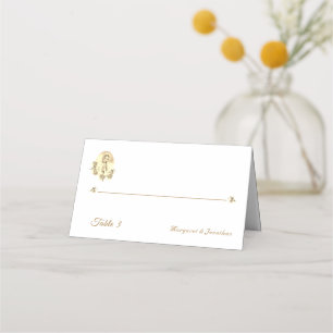 Sepia Virgin Mary Wedding Folded Place Card