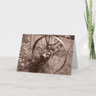 “Sepia Wagon Wheel #1” Birthday Card