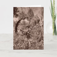 “Sepia Wagon Wheel #2” Birthday Card