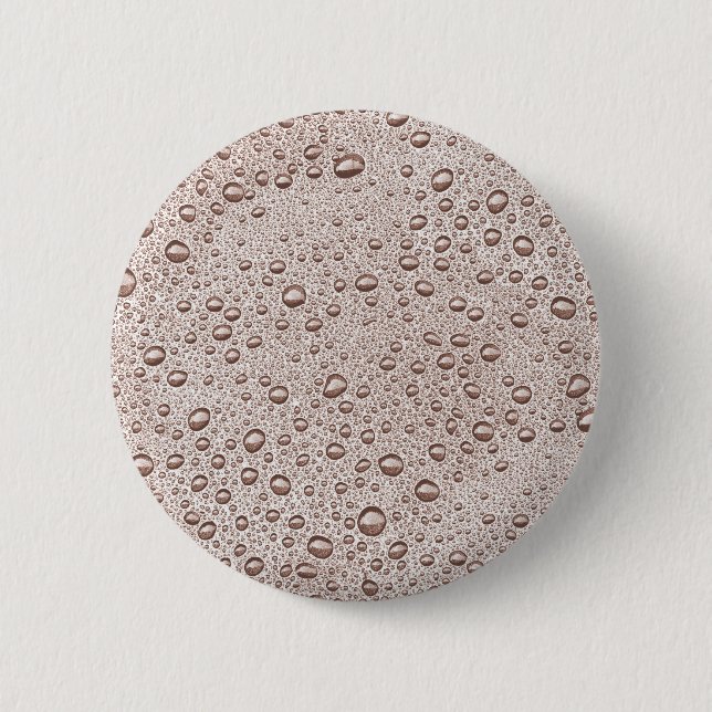 Sepia water droplets 6 cm round badge (Front)
