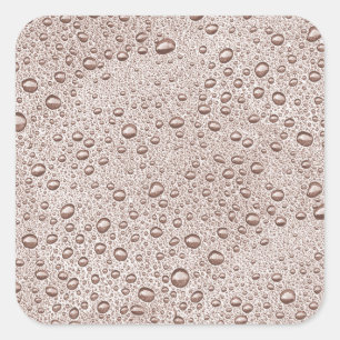 Sepia water droplets square sticker