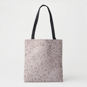 Sepia water droplets tote bag