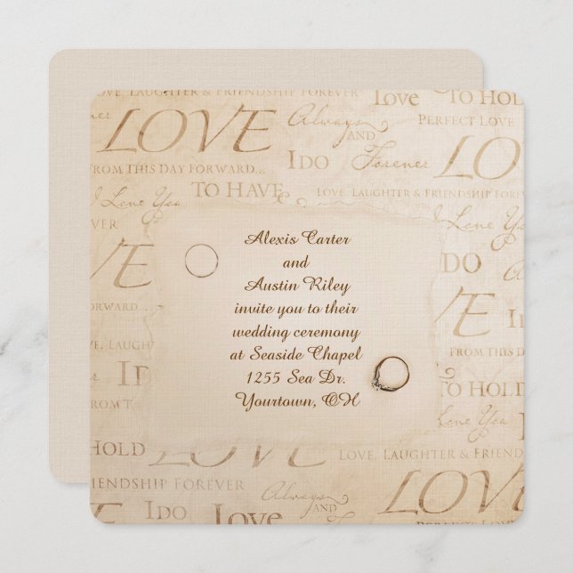 Sepia Wedding Invitation (Front/Back)