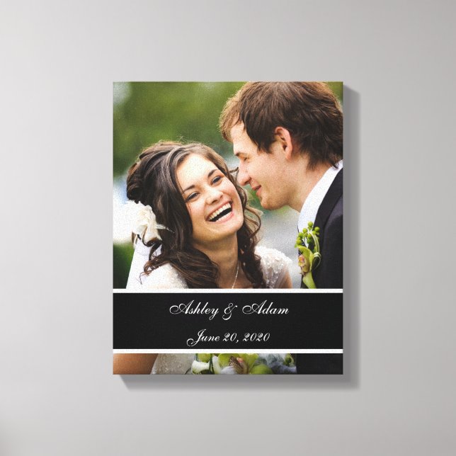 Sepia Wedding Photo Personalised Canvas Print (Front)