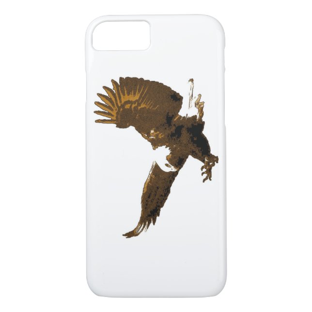 Sepia White Landing Eagle iPhone 7 Case (Back)