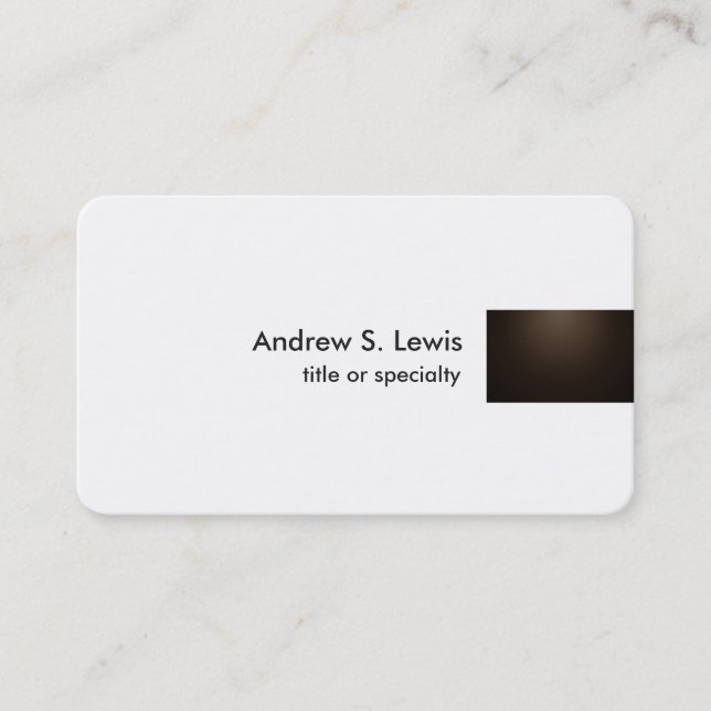Sepia White Modern Unique Plain Trend Professional Business Card (Front)