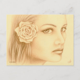 Sepia Woman Postcard